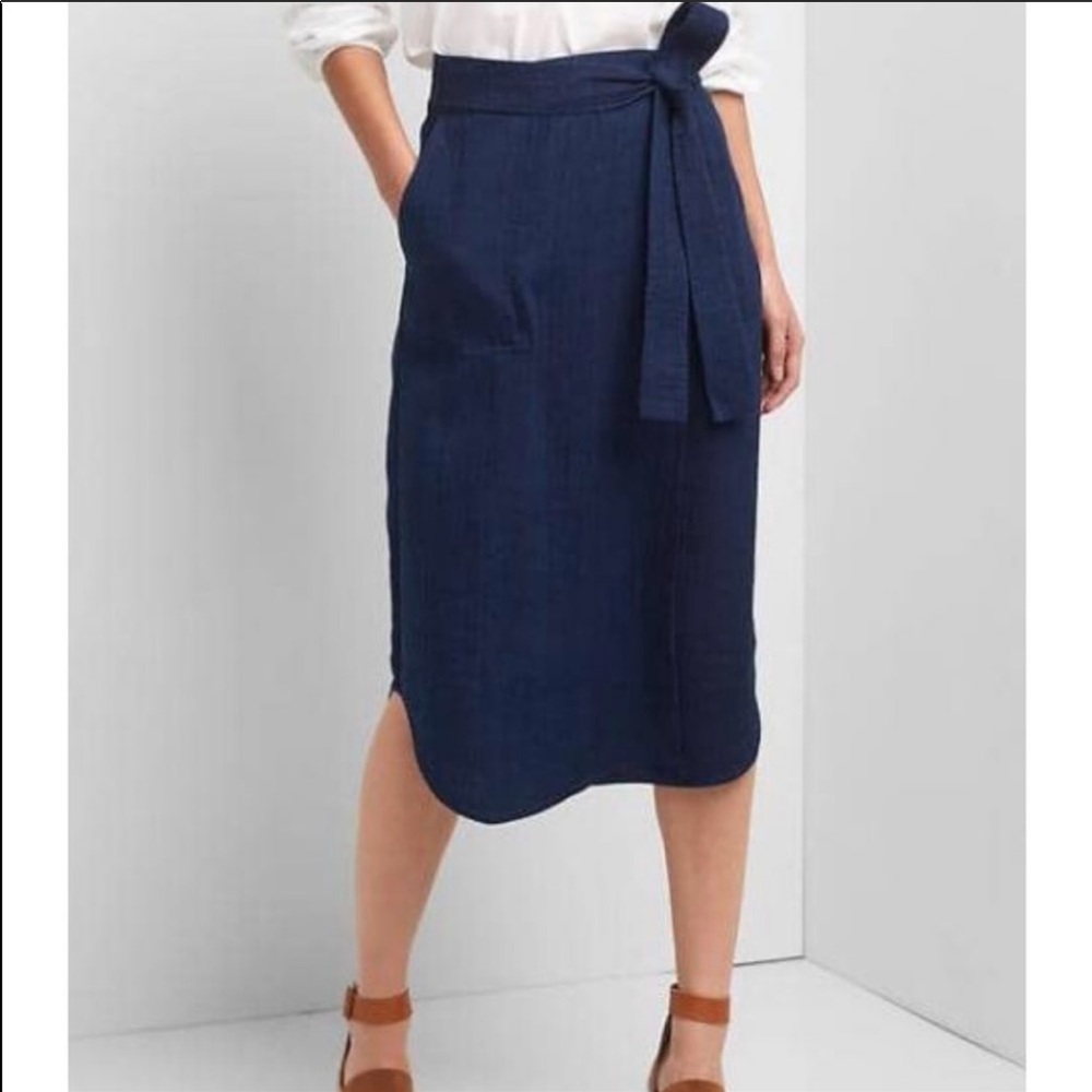 Gap Linen-cotton utility wrap skirt
